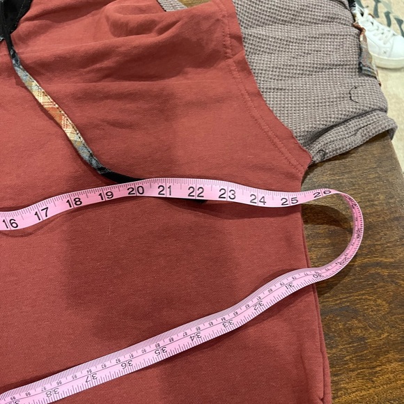 Plaid Sleeve Red Women's Top - Picture 3 of 3